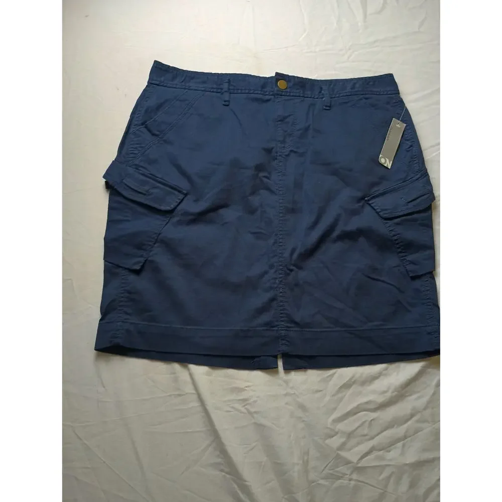 Vintage Y2K Old Navy Cargo Mini Skirt Navy Blue NWT Dead Stock Pockets Modest 12
